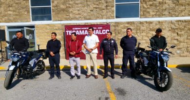 Mateo Hernández continúa reforzando seguridad en Tecamachalco con la entrega de motopatrullas