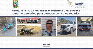 Asegura FGE 4 unidades y detiene a una persona durante operativo para detectar vehículos robados
