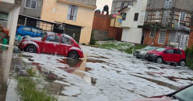 Tromba con granizo tiñen de blanco Puebla y Cuautlancingo