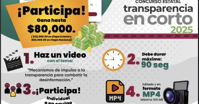 Lanzan convocatoria para el concurso estatal de “Transparencia en Corto 2025”