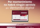 Suspenderán temporalmente trámites digitales por mantenimiento