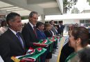 Puebla fortalece identidad cívica con entrega de banderas a escuelas y comunidades