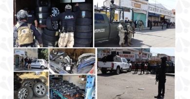 Decomisan en “La 46” tres inmuebles, autopartes, refacciones y llantas robadas