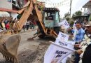 En Xiutetelco, Baltazar Narciso inicia obra de drenaje y pavimentación en la calle Independencia de Santiago Sección Tercera