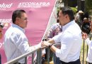Andrés Villegas acompañó a Armenta a la entrega de apoyos en Quecholac y Huixcolotla